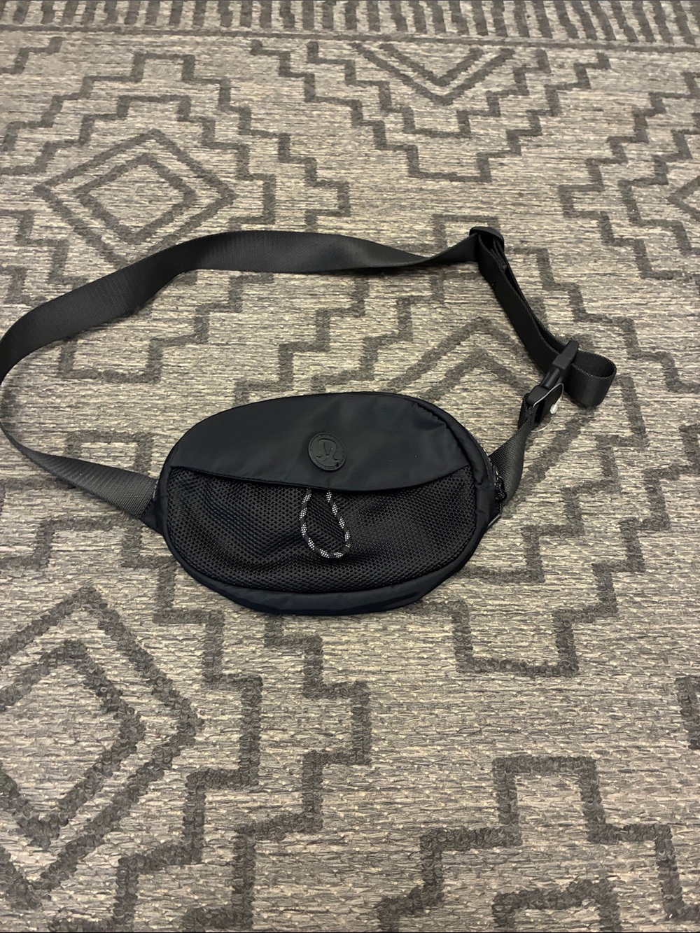 lululemon athletica Black Mesh-Front Belt Bag